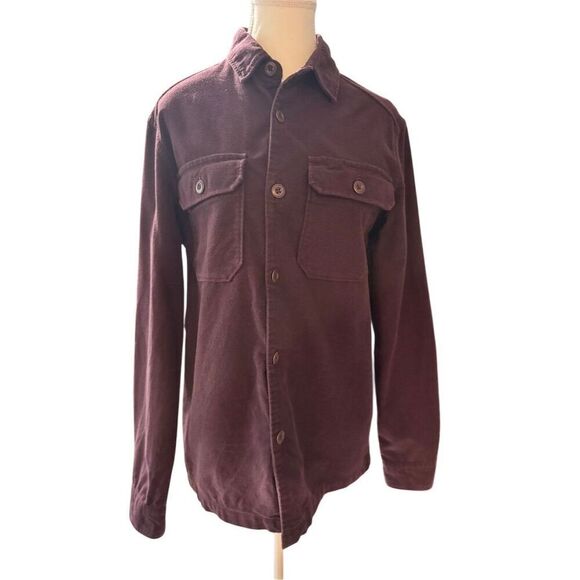 ALLSAINTS Humboldt Men’s Oxblood Red Long Sleeve Button-Up Shirt Size Cotton - Picture 3 of 13